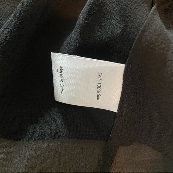 NWT La Ligne Silk Left Bank Black Sheer Long Sleeve Dress angel sleeves Small - Picture 13 of 13